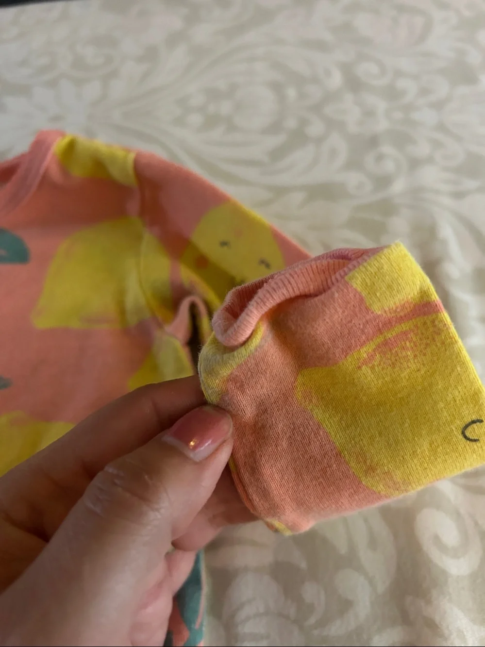 Carter's Pink and Yellow Lemon Print Two-Piece Pajama Set